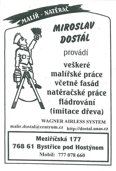 Malíř, natěrač - Miroslav Dostál