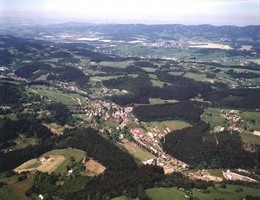 Letecký snímek Valašské Bystřice