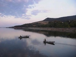 Rybaření na dolní Novomlýnské nádrži u Dolních Věstonic